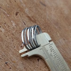 White Rhodium stackable rings sz 6